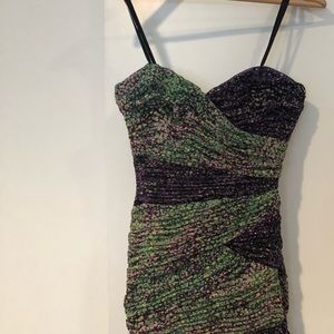Green and purple dress